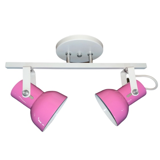 Trilho Apolo Duplo Rosa com Branco Canopla Redonda