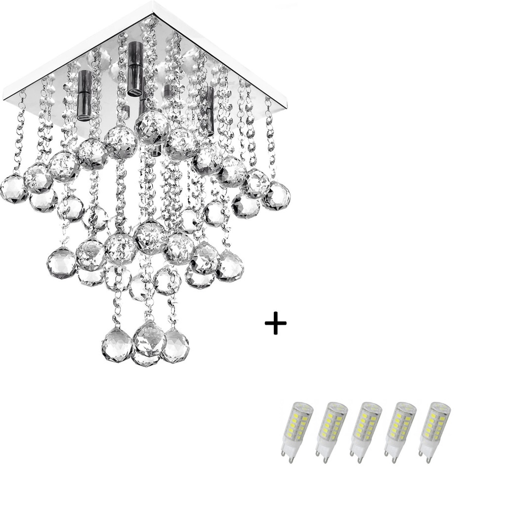 Pendente Cristal Legitimo Classic Square Long 30 + Lamp 3000