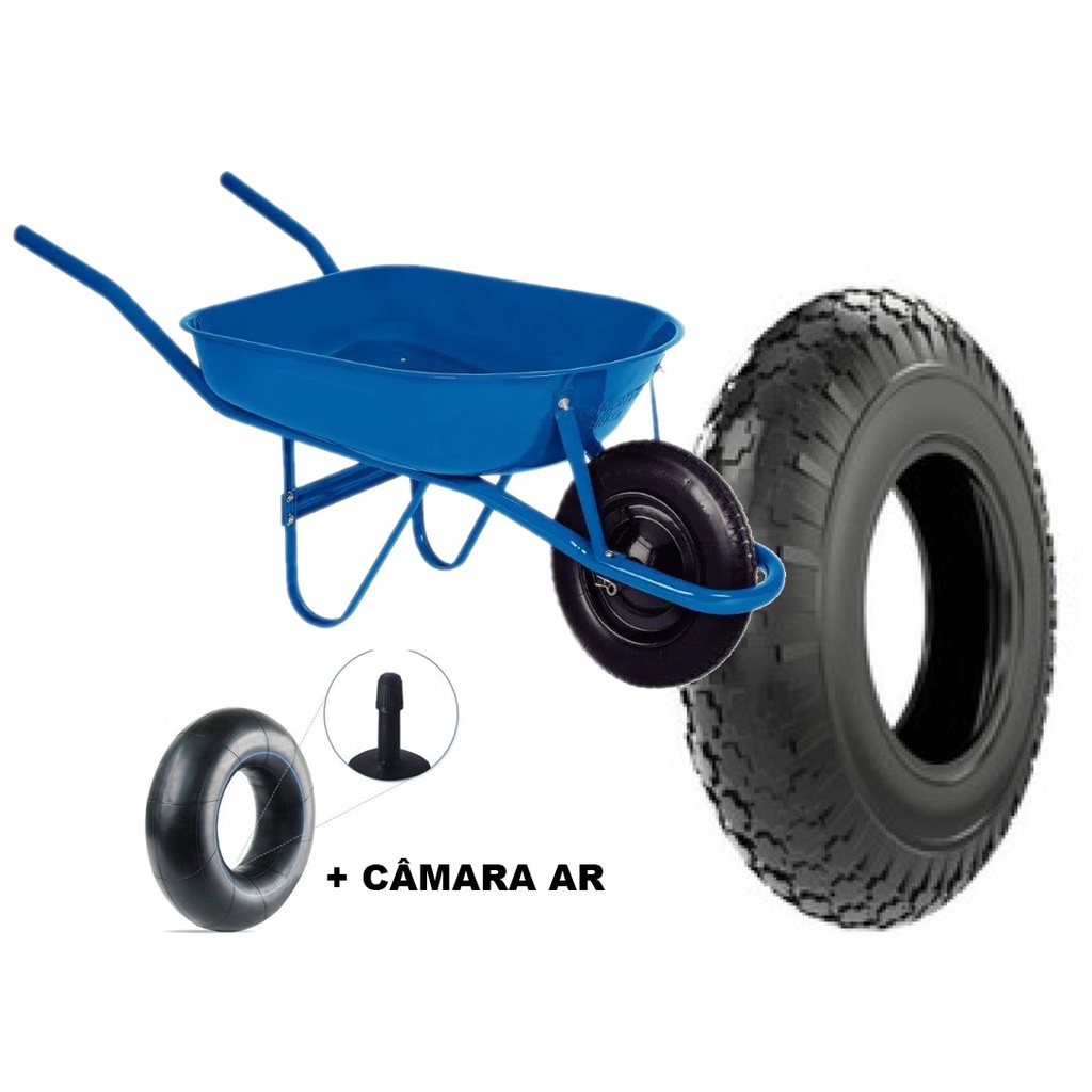 Pneu Aro 8 Uso Carrinho de Mão e Carriola 3.50-8 + Câmara De Ar Importado Cargo 4 Lonas Novo