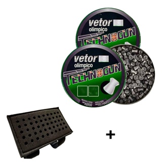 2 Latas de Chumbinho Vetor 5.5mm 250 Unidades – Technogun + Porta Chumbo em Oferta na Shopee