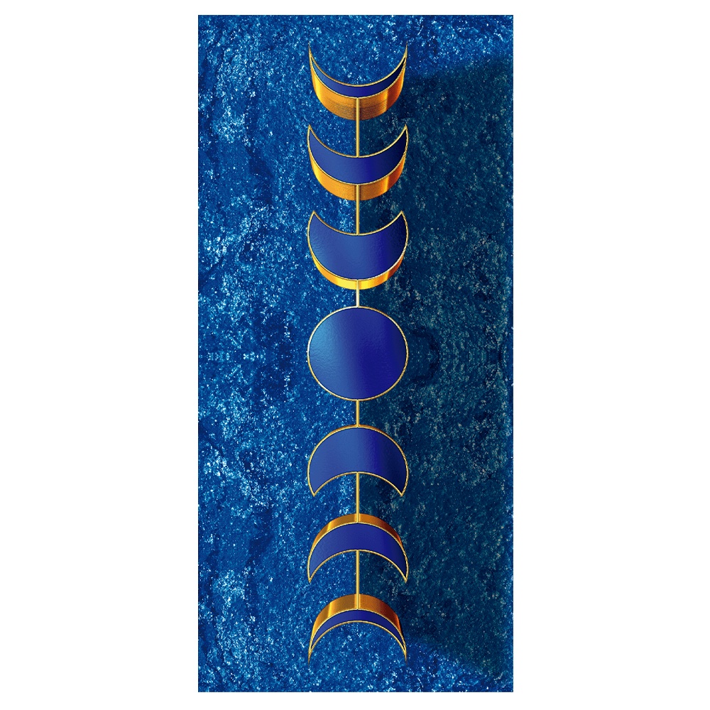 Adesivo Decorativo de Porta Fases da Lua Azul e Dourado 707
