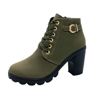 lace up boots with side zipper