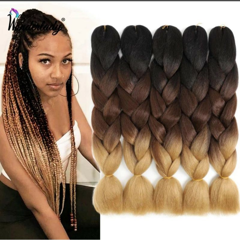 Jumbo De Trés Tons Para Trança É Penteados Ele É Muito Leve. | Shopee Brasil