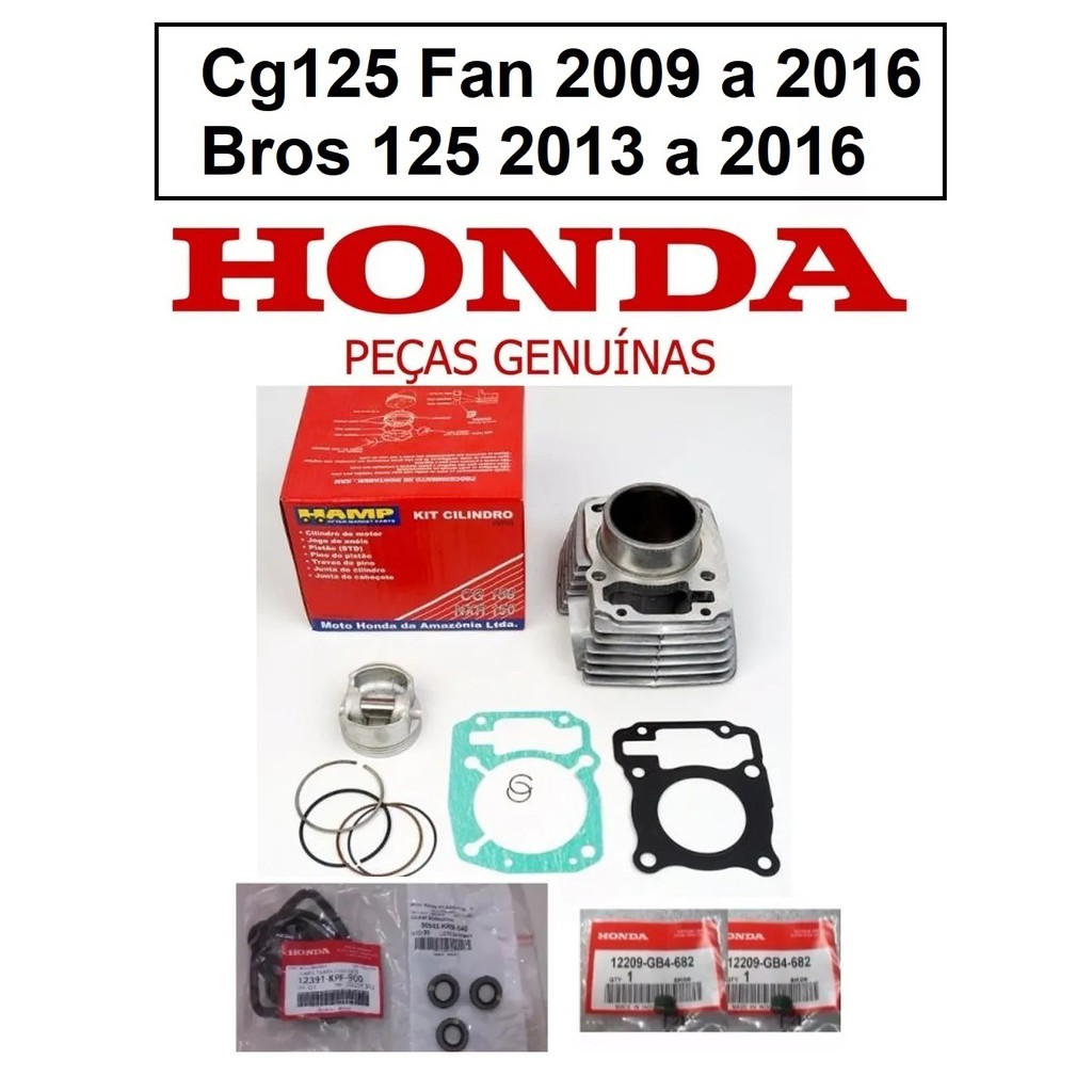 Kit Cilindro Motor Fan 125 2009 À 2016 Original Honda Hamp Shopee Brasil