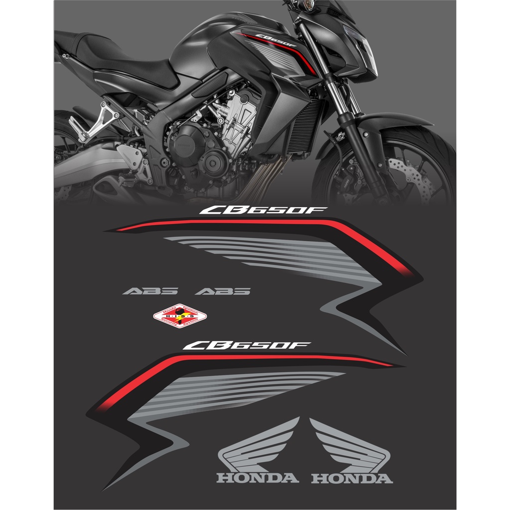 Kit Completo Adesivo Lateral Moto Cb 650 F Preto