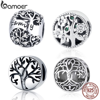 Bamoer Árvore Da Família Talão De Prata Esterlina 925 Charme 5 Estilo Para Colar Pulseira Diy Acessórios De Moda Bsc489