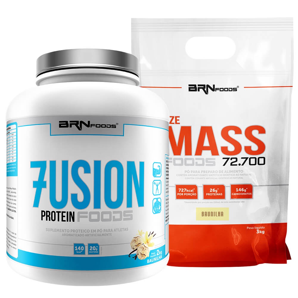 Kit Whey Protein Fusion Protein 2kg + Size Mass 3kg - BRNFOODS - Health