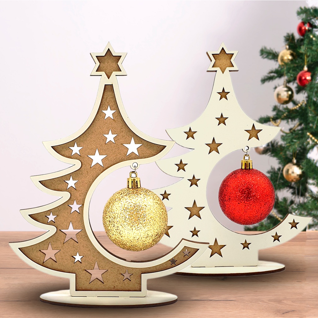 Kit 2 Arvores de Natal MDF home decor decoração Christmas arvore de natal |  Shopee Brasil