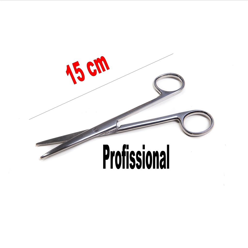 Tesoura Mayo-Stille Inox sem Ponta Profissional 15cm curva ou reta