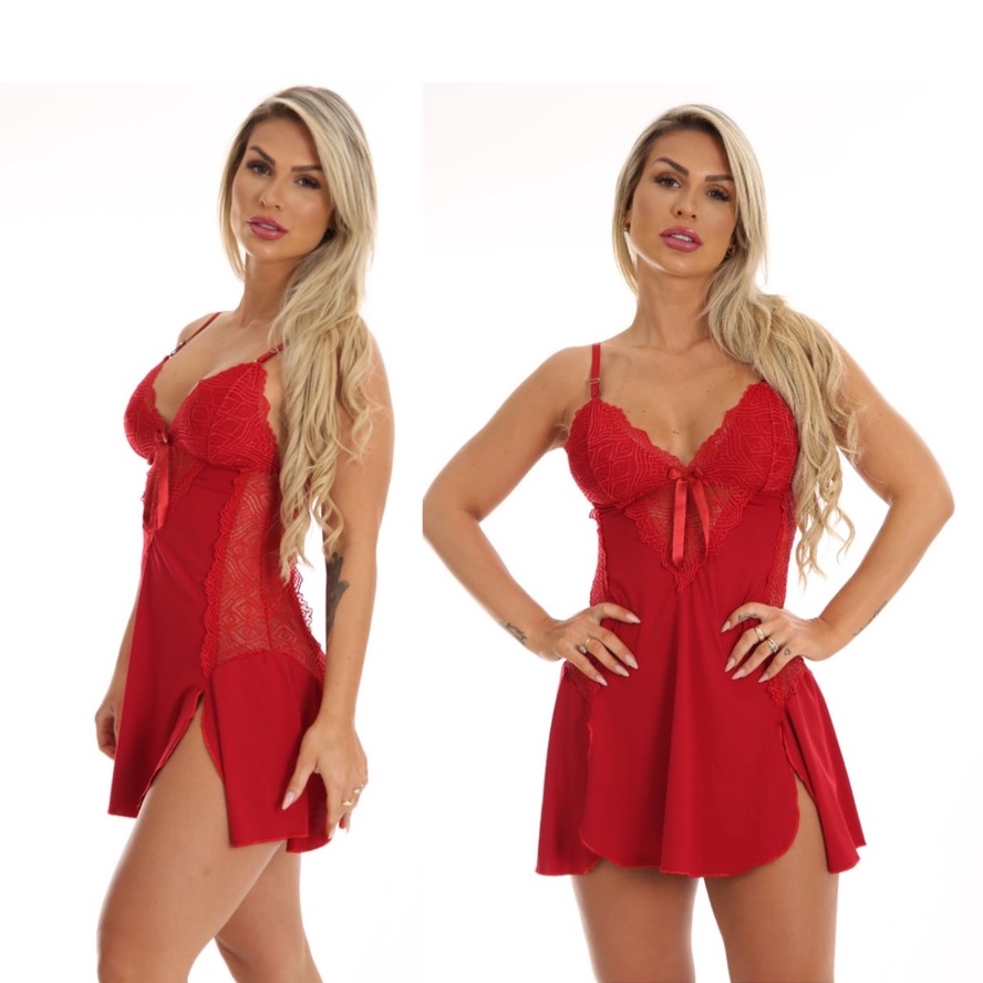 Camisola FB Fabiana Microfibra Malha Confort Trabalhada Lingerie Feminino Promoçao