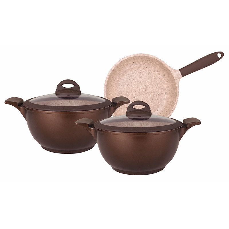 Conjunto Jogo Panela Tognana 3 Pecas Ceramico Silicone Mta