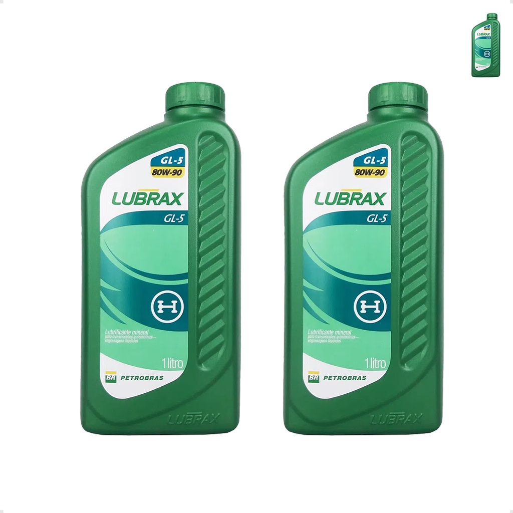 Óleo Lubrax 80w90 API GL-5 Para Transmissão 1 Litro Kit C/2