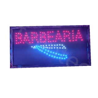 painel led letreiro placa luminoso BARBEARIA 110V/220V em Oferta na Shopee