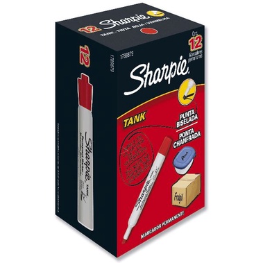 Marcador permanente Sharpie Tank Vermelho c/ 12 unidades