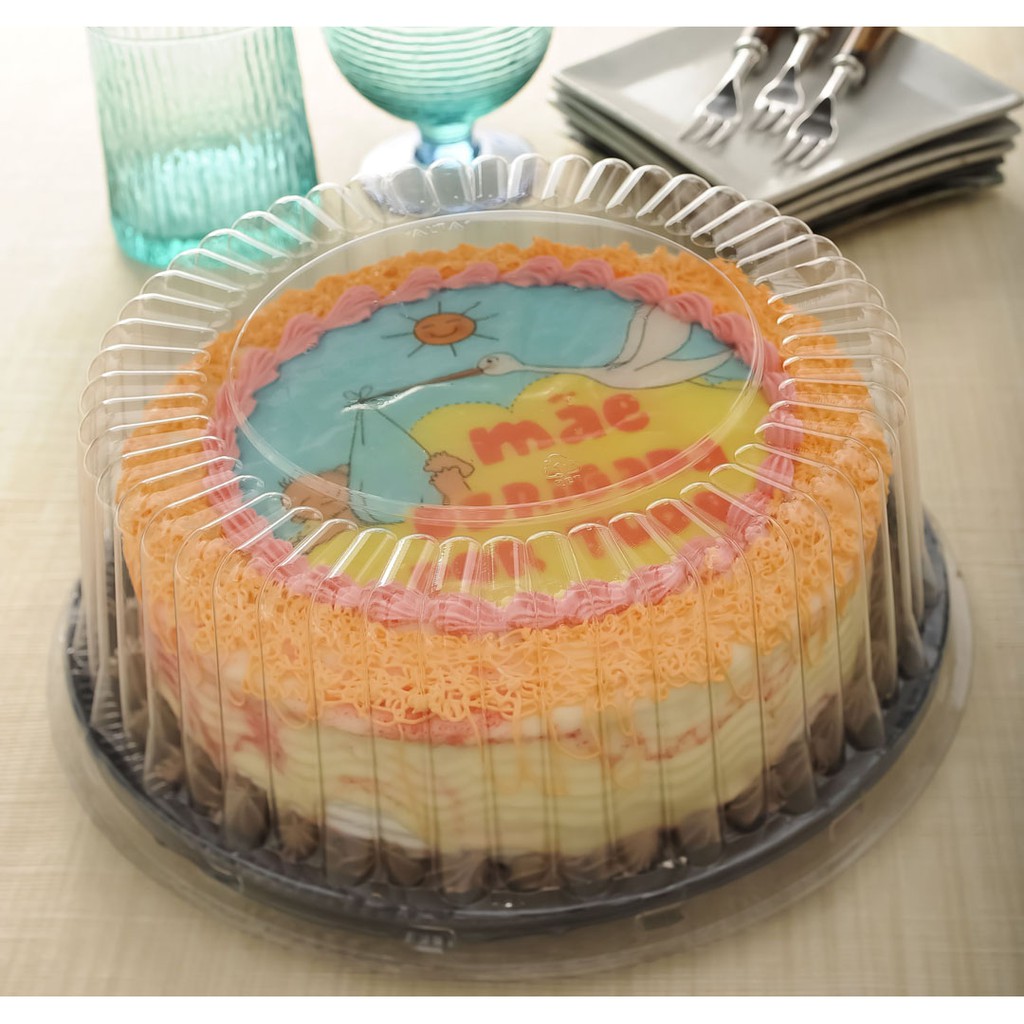 10 embalagem bolo Torta Peq. Alta - 1,2kg Ref.: G 37MA (preta) 25,9x10,3 cm galvanotek - Home & Living
