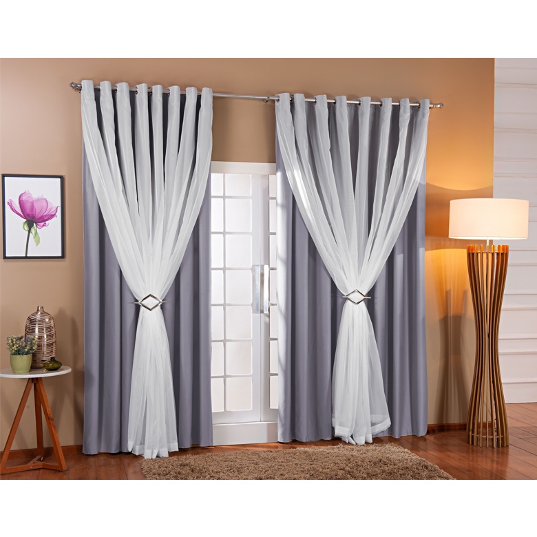 Cortina para Sala Cinza e Branca: Onde Comprar | BuscaProdutos