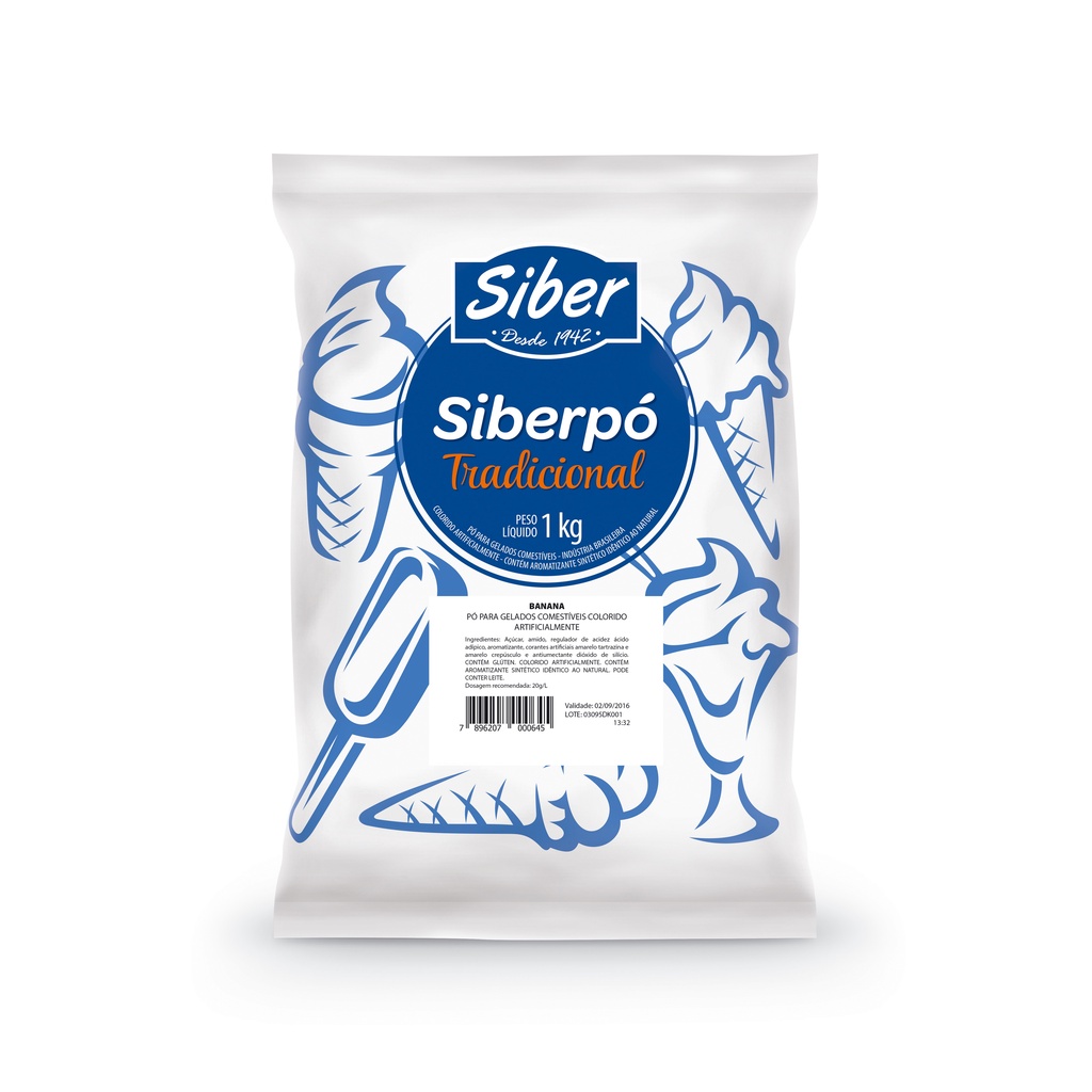 Siber Pó 1Kg - Saborizante para Sorvete Abacate, Abacaxi Havai, Azulato, Banana, Baunilha, Baunilha Branca, Bombom, Brigadeiro, Cappuccino, Chiclete, Chocolate, Chocolate Belga, Chocolate Branco, Chocolate Premium, Coco, Creme Vanila, sabores......