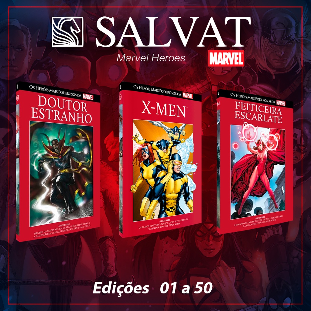 Os herois mais poderosos da Marvel - Salvat Capa Vermelha - Números 01 ao 50
