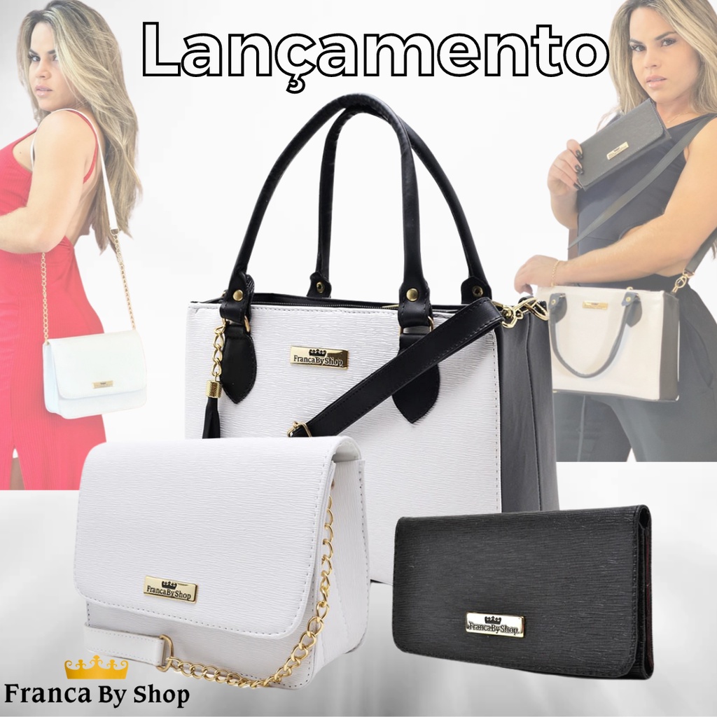 banner delinquency correct Bolsa Feminina Tira colo de mão Transversal Kit Com 3 Peças | Shopee Brasil