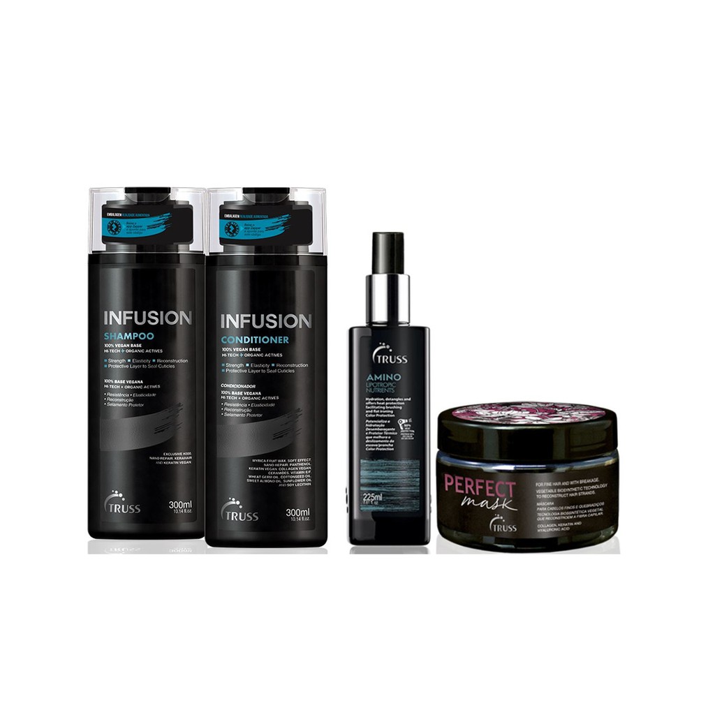 Truss Infusion Shampoo e Condicionador e Amino e Máscara Perfect