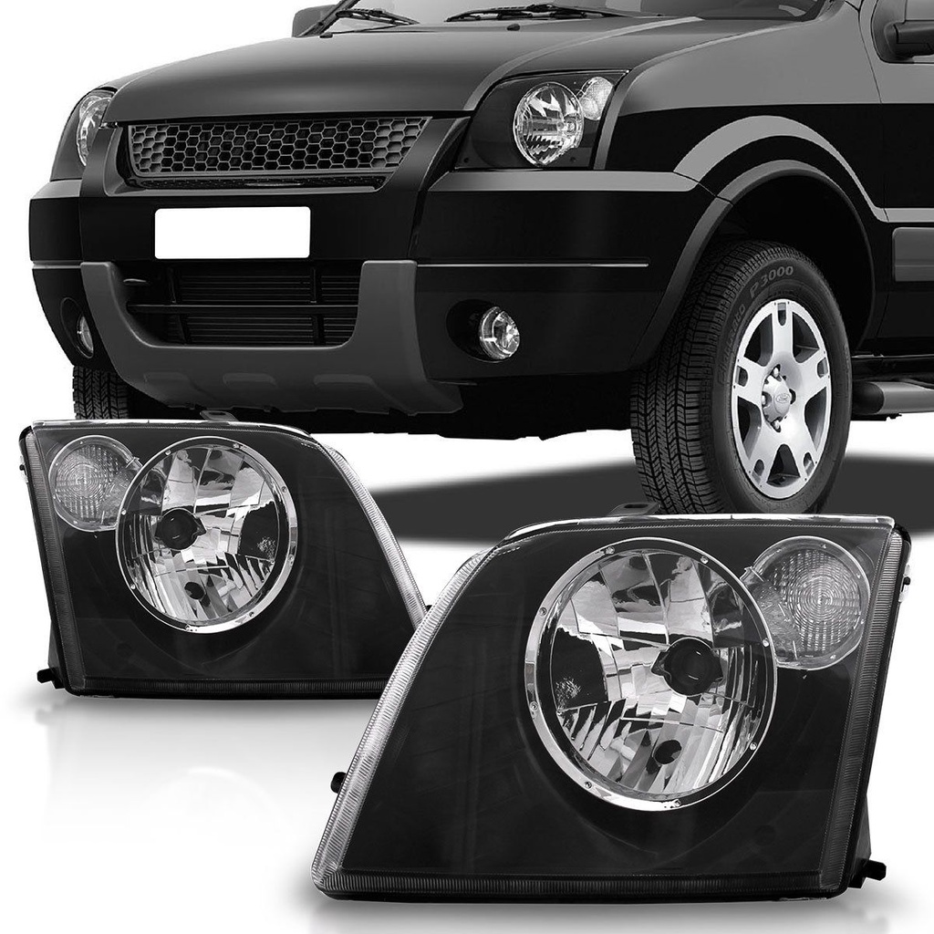 Farol Ecosport 2006 2007 Mascara Negra em Oferta na Shopee