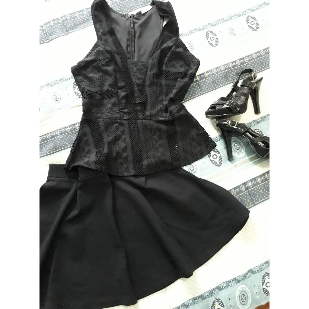 Conjunto Saia Godê e Blusa Peplum