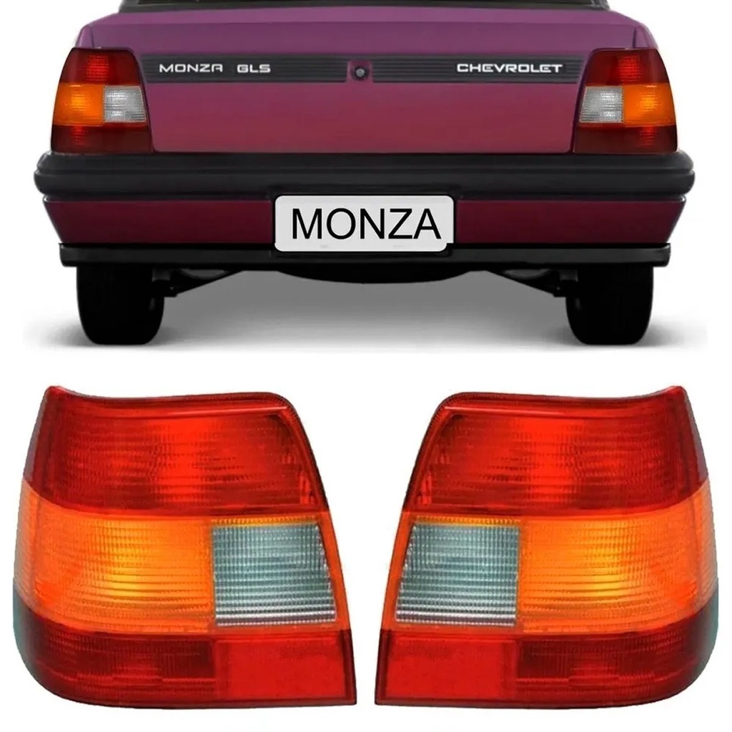 Par De Lanterna Traseira Gm Monza Tubarão 1991 1992 1993 1994 1995 1996 Tricolor
