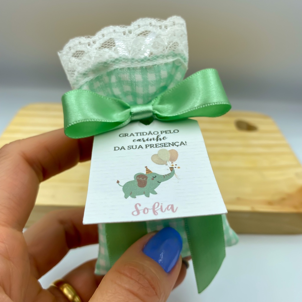 Kit Sachê Perfumado Personalizado Lembrancinha Luxo com Nome | Aniversário Maternidade Chá de Bebê| Elefante | Exclusivo
