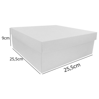 Caixa Presente Luxo N5 Branco 25,5x25,5x9cm 1un - Assk Rizzo em Oferta na Shopee