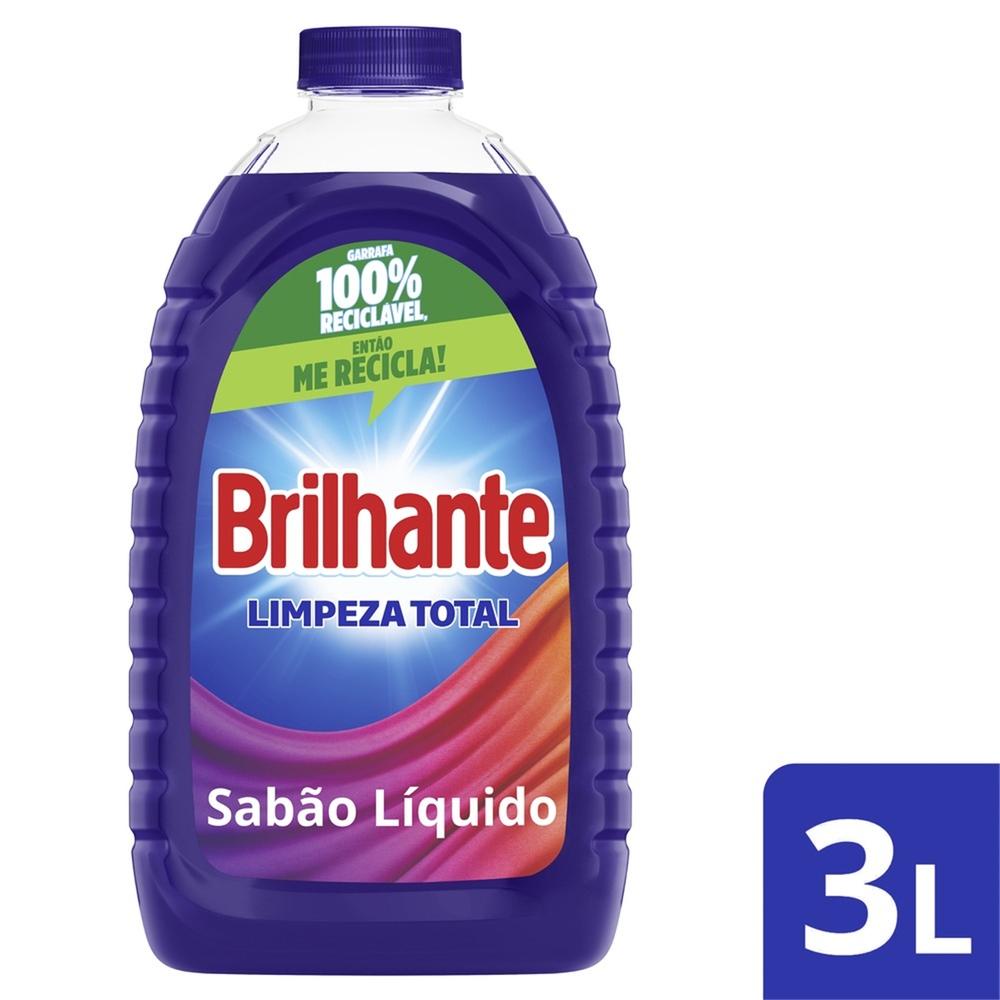 Sabão Líquido Brilhante Limpeza Total 3 Litros