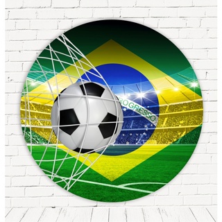 Painel Redondo Sublimado 3d C/elástico Brasil Futebol 1,50m em Oferta na Shopee