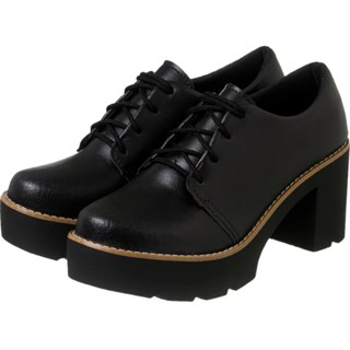 Oxford Salto Tratorado Preto Sintético Liso em Oferta na Shopee