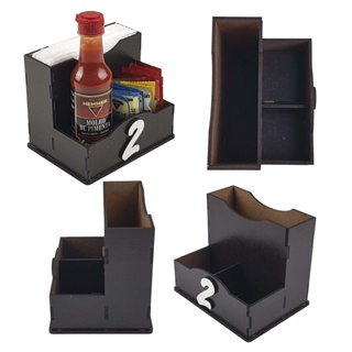 Porta Guardanapo E Sache Mdf 10 Peças + Numeros Identificar em Oferta na Shopee