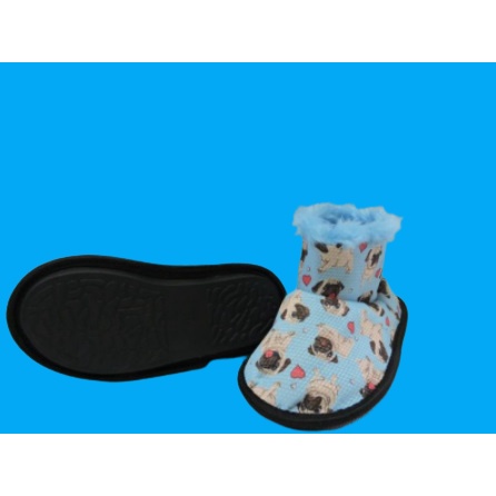 Pantufa Botinha infantil de lã Pug
