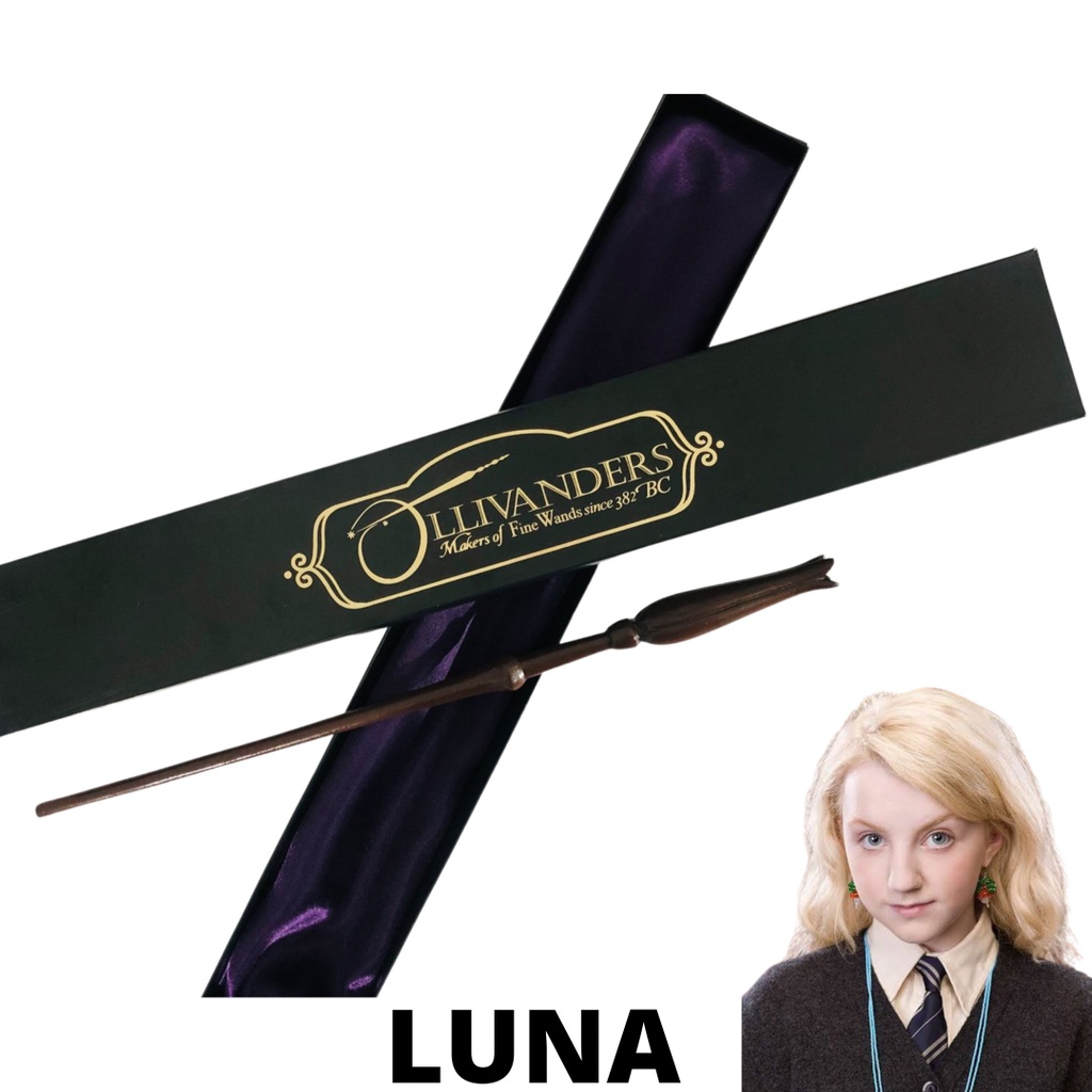 Varinha Colecionável Luna Lovegood Filme Harry Potter Resina Tamanho Real 33cm