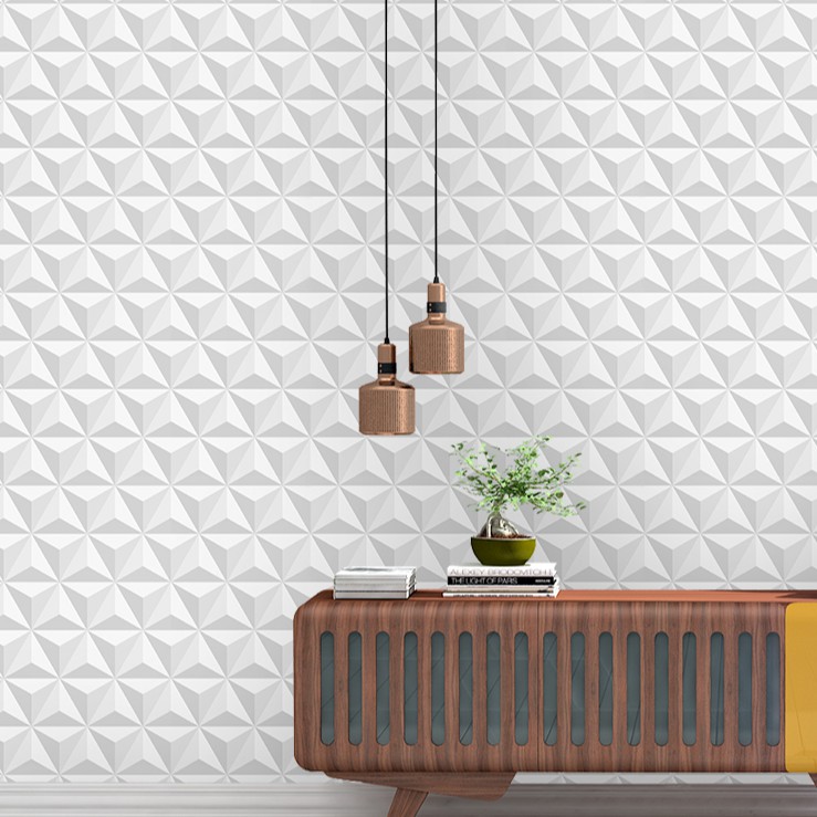 Papel De Parede Adesivo 3d Vinilico Triangular Efeito Sombra 5 Metros · foto 2