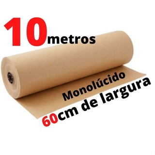 Papel Kraft 80g c/ 60cm de largura x 10 Metros de comprimento p/ embalagem ( Monolúcido ) em Oferta na Shopee
