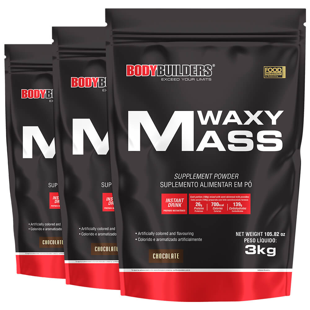 Kit 3x Hipercalórico Waxy Mass 3kg – Bodybuilders