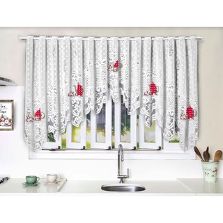 Cortina Bando Renda Para Cozinha 300x100 Cascata Hora Do Chá Interlar