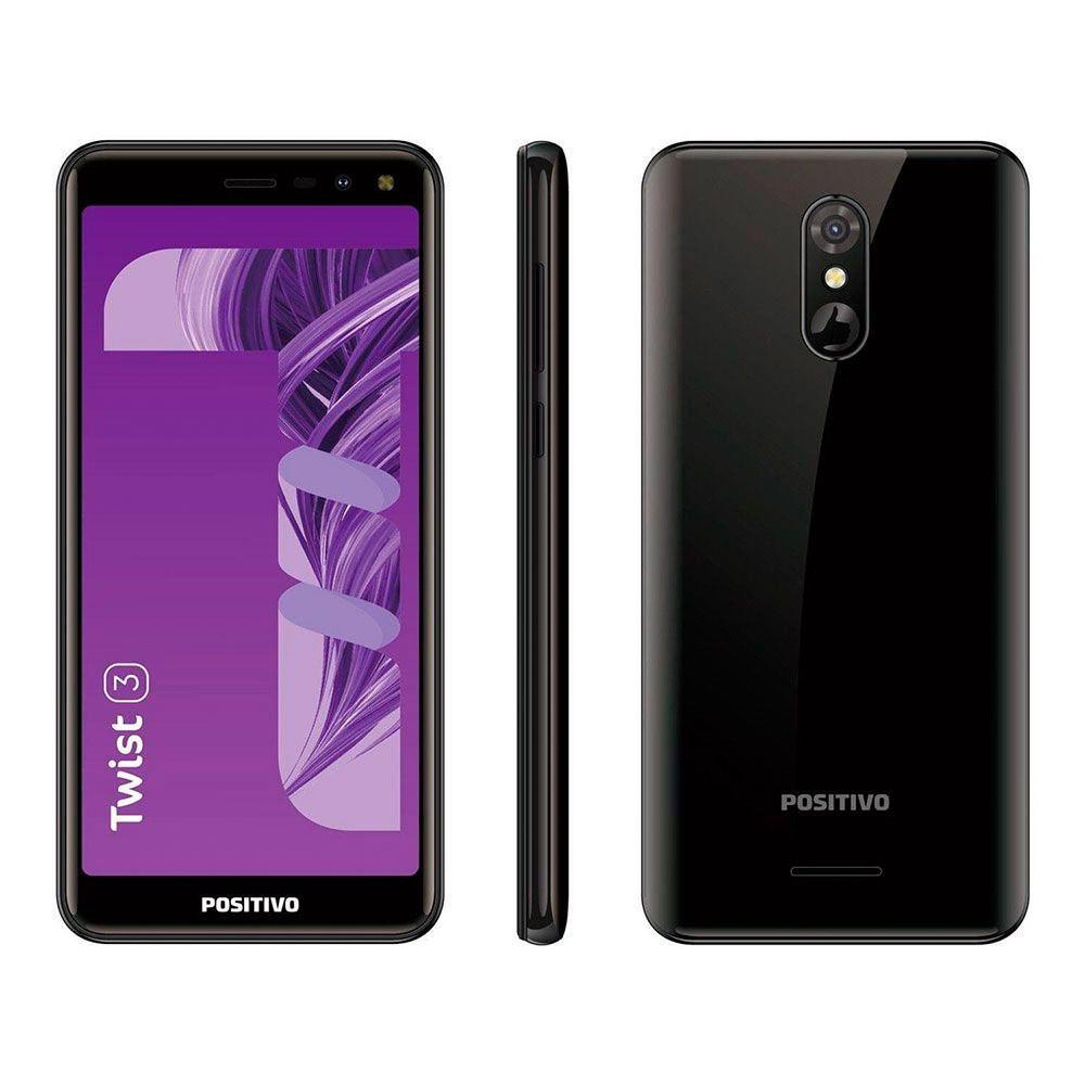 Smartphone Positivo Twist 3 S513 Quad-Core Dual Chip 64Gb (32GB + 32GB) Tela 5,5` - Preto