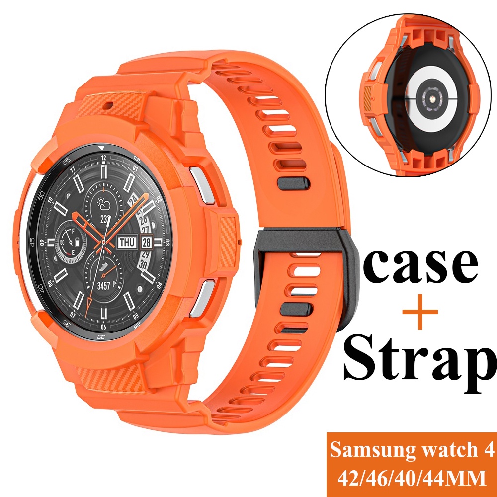 Pulseira De Silicone De Alta Qualidade + Case Para Samsung Galaxy Watch 4 Classic 46mm 42mm 40mm 44mm