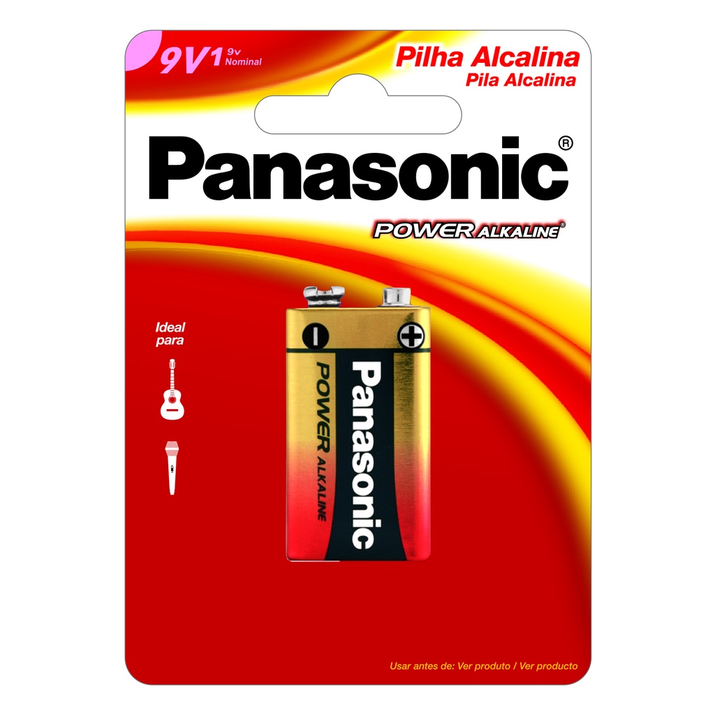 Bateria Alcalina Panasonic 9V em Oferta na Shopee