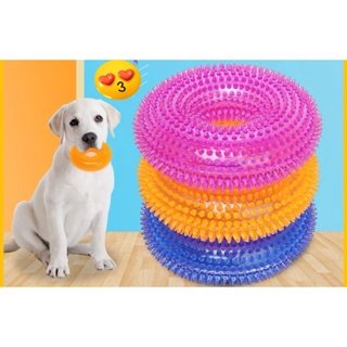 Brinquedo Mordedor Pet Argola Espinhos TPR Para Cachorro  Reforçado Com Apito em Oferta na Shopee