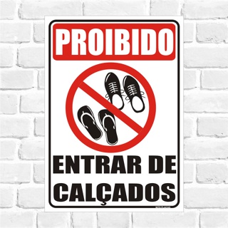 PLACA - Proibido entrar de calçados em Oferta na Shopee