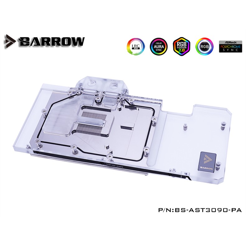 Bloco de Watercooler Barrow RGB para Placa de vídeo nVidia Geforce RTX 3080 e 3090 Asus TUF - BS-AST3090-PA