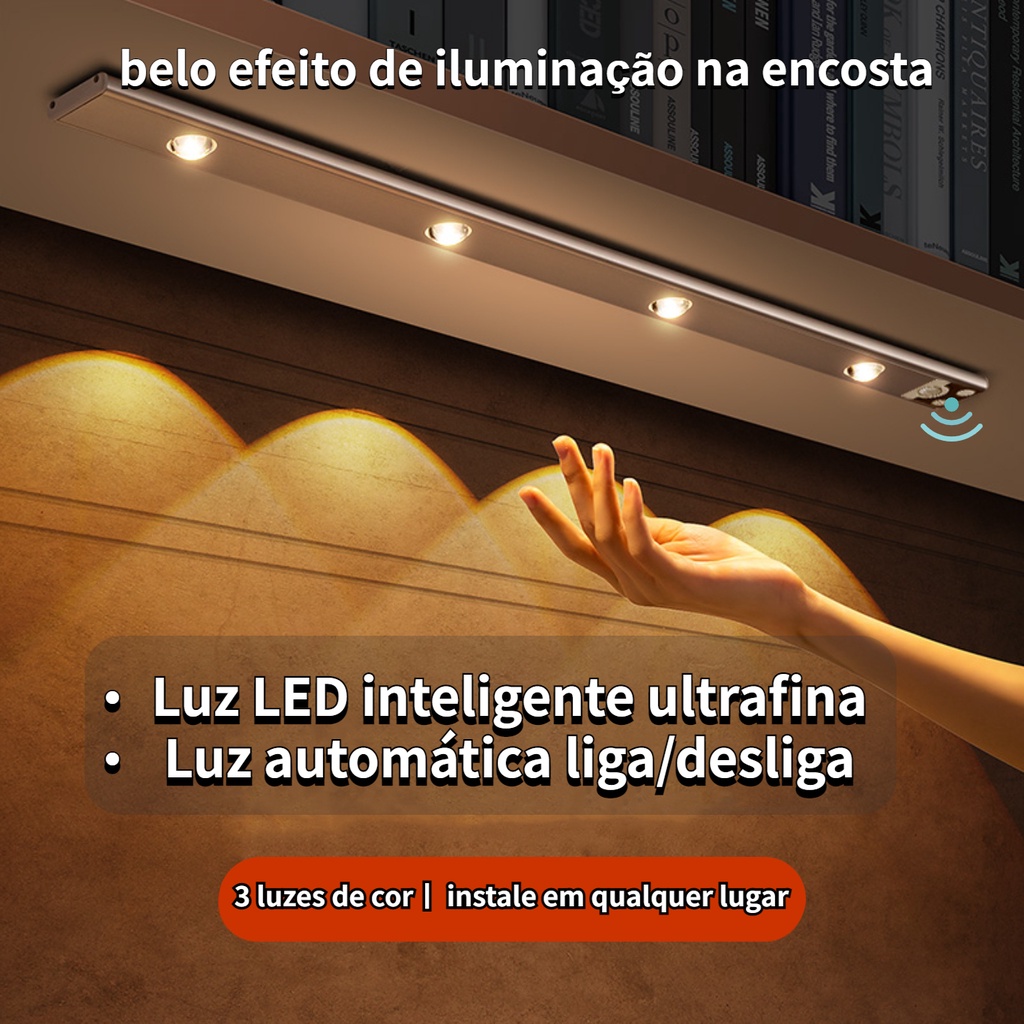 Luz Noturna LED Inteligente, L\u00e2mpada Com Sensor De Movimento USB De ...