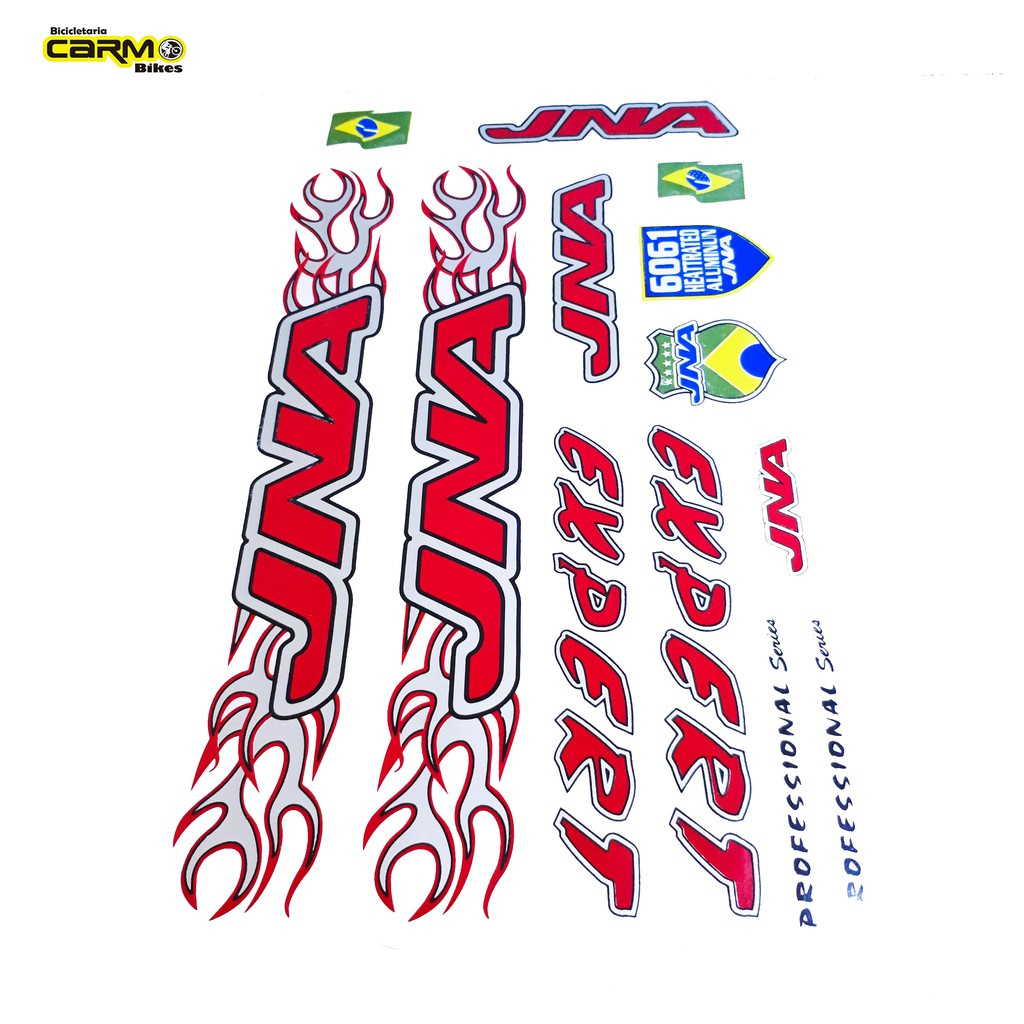 Adesivo Quadro Bicicleta JNA Expert Series Cartela Completa