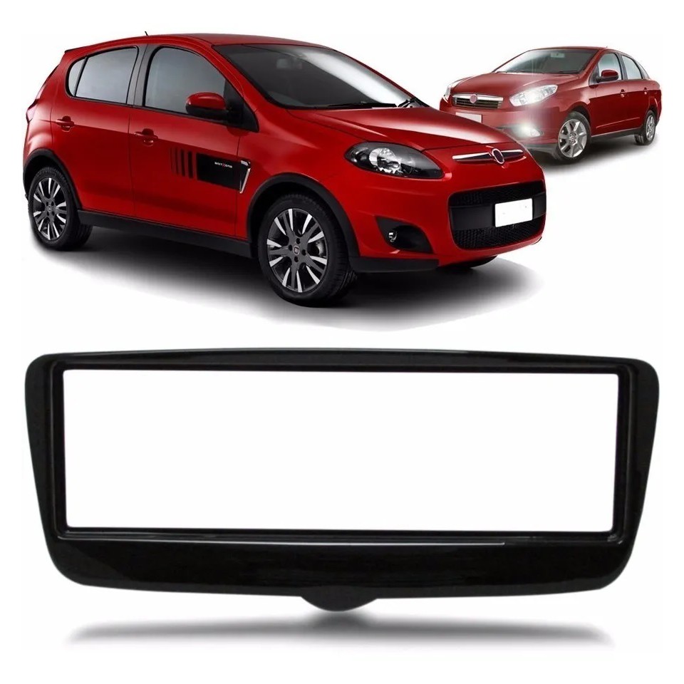 Moldura Cd Mp3 Dvd 1 Din Rádio Grand Siena Palio Black Piano em Oferta na Shopee