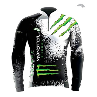 Camisa, Camiseta, Roupa Ciclismo LVMonster Manga Longa personalizada UV 50