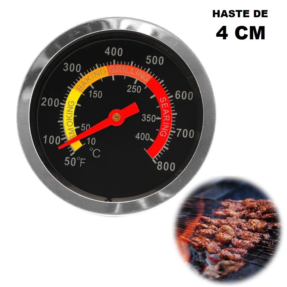 Termômetro Para Defumador / Churrasqueira a bafo / Forno / Pit Smoker Haste 4 cm - HLp
